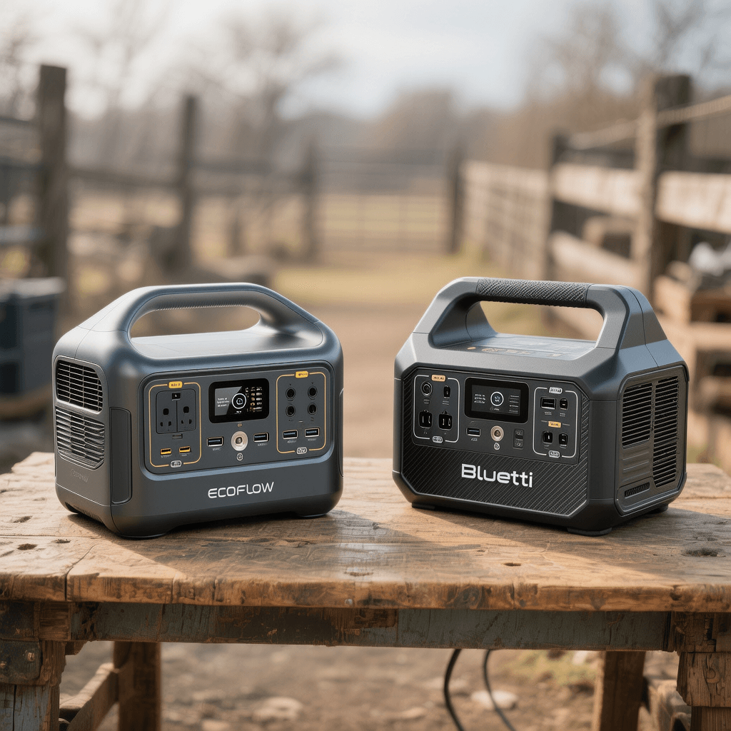 EcoFlow RIVER 2 vs Bluetti EB3A side by side comparison for off-grid security